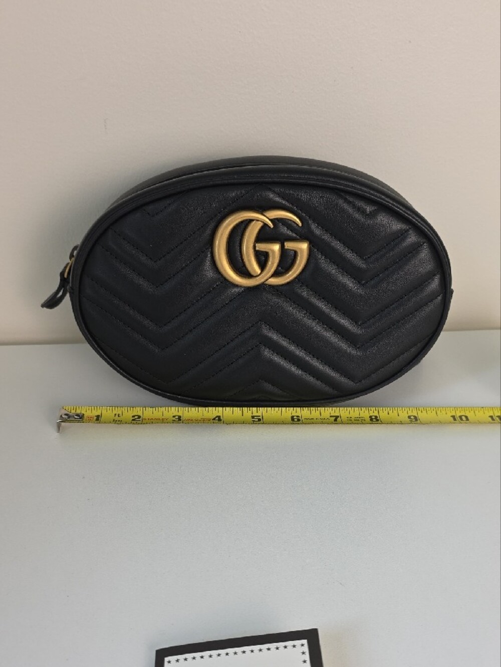 Gucci Marmont Quilted Leather Oval Belt Bag with Gold GG. 491294. NWT - Picture 3 of 15